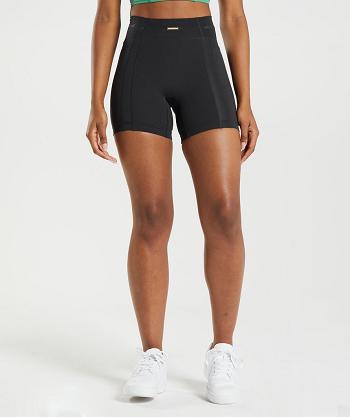 Szorty Damskie Gymshark Whitney Mesh Czarne | PL 2432EBC